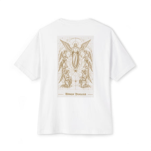 Angel Protection Graphic Tee — "Se7en Angels" Oversized Boxy Shirt