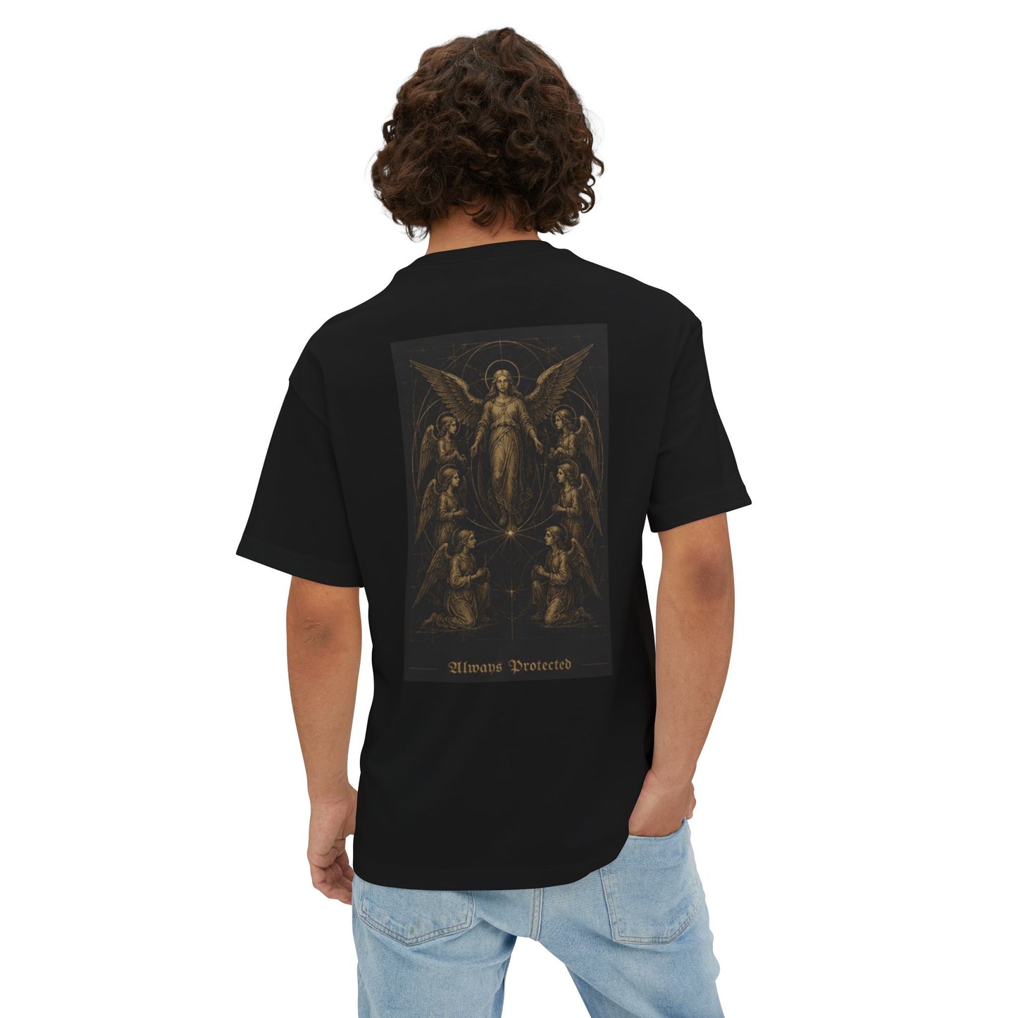 Boxy Tee — 'Se7en Angels' Vintage Angel Graphic T‑Shirt