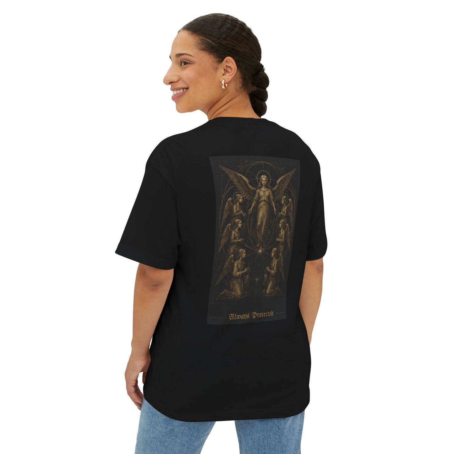 Boxy Tee — 'Se7en Angels' Vintage Angel Graphic T‑Shirt