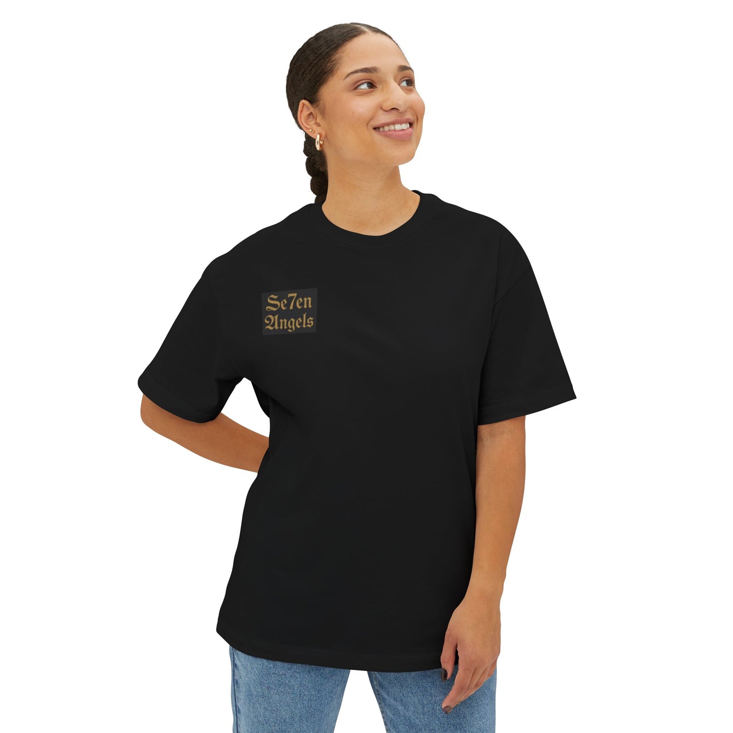 Boxy Tee — 'Se7en Angels' Vintage Angel Graphic T‑Shirt